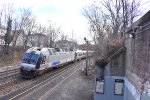 ALP-45DP # 4524 pushing NJT Train # 1710 out of Kingsland Station